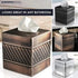 Handcrafted Wave Embossed Metal Square Tissue Box Cover